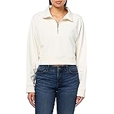 HUGO Women's Quarter Zip Happy Logo Sweatshirt