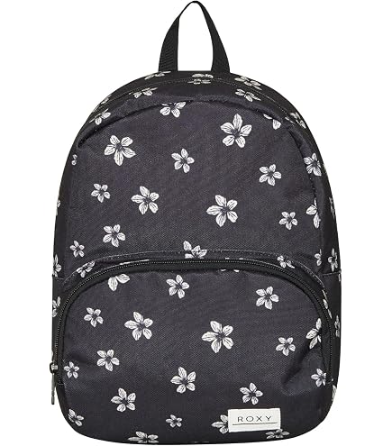 Roxy Party Waves Small Compact Backpack with Exterior Storage and Adjustable Straps - Parchment