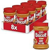 Lotus Biscoff, Cookie Butter Spread, Creamy, non GMO + Vegan, 14.1 oz, Pack of 8