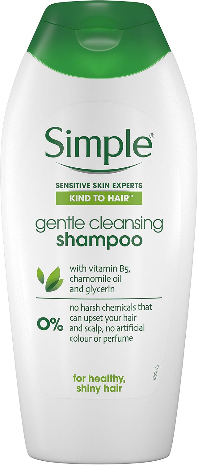 Simple Kind to Hair Gentle Cleansing Shampoo with vitamin B5, chamomile oil, and glycerin hair care for healthy shiny hair 6x 400 ml - Image 3