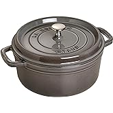 Staub Cast Iron 9-qt Round Cocotte - Graphite Grey, Made in France