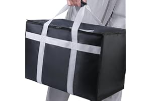 MUSBUS Extra Large XXXL Insulated Food Delivery Bag Cooler Bags Keep Food Warm Catering Therma for doordash Catering Cooler Bags Keep Food Warm Catering Therma Catering Shopper hot Black