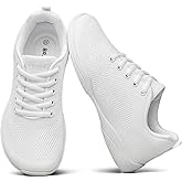 BAXINIER Girls Wide Cheer Shoes Toddler White Cheerleading Shoes Lightweight Youth Competition Training Dance Tennis Sneakers