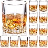 Mimorou 12 Pack Whiskey Glasses 10 oz Old Fashioned Glasses in Bar and Party Bourbon Glass, Rocks Glass, Cocktail Liquor Whiskey Lover Gift Christmas Gifts for Men, Dad, Father(Elegant)