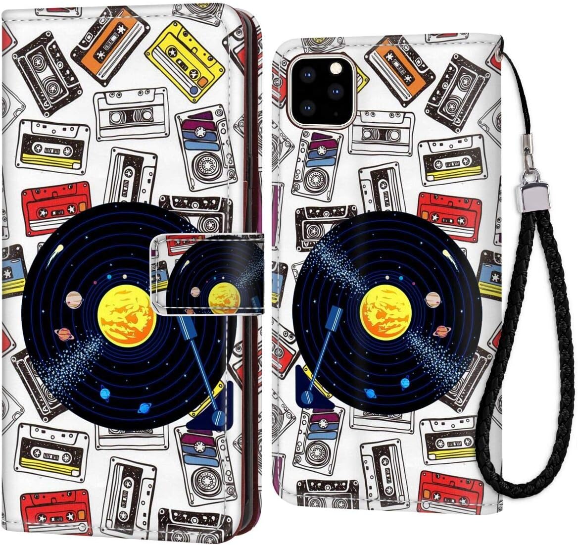 Wallet Case with Magnetic Closure Compatible for iPhone 11 Pro Max (2019) [6.5-Inch] Record and Tape Magnetic Shut
