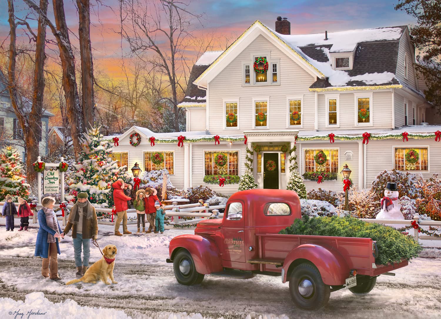 The Inn at Christmas Jigsaw Puzzle Advent Calendar 1000 Piece by Vermont Christmas Company - 24 Puzzle Sections to Complete - Count Down to Christmas Each Day in December