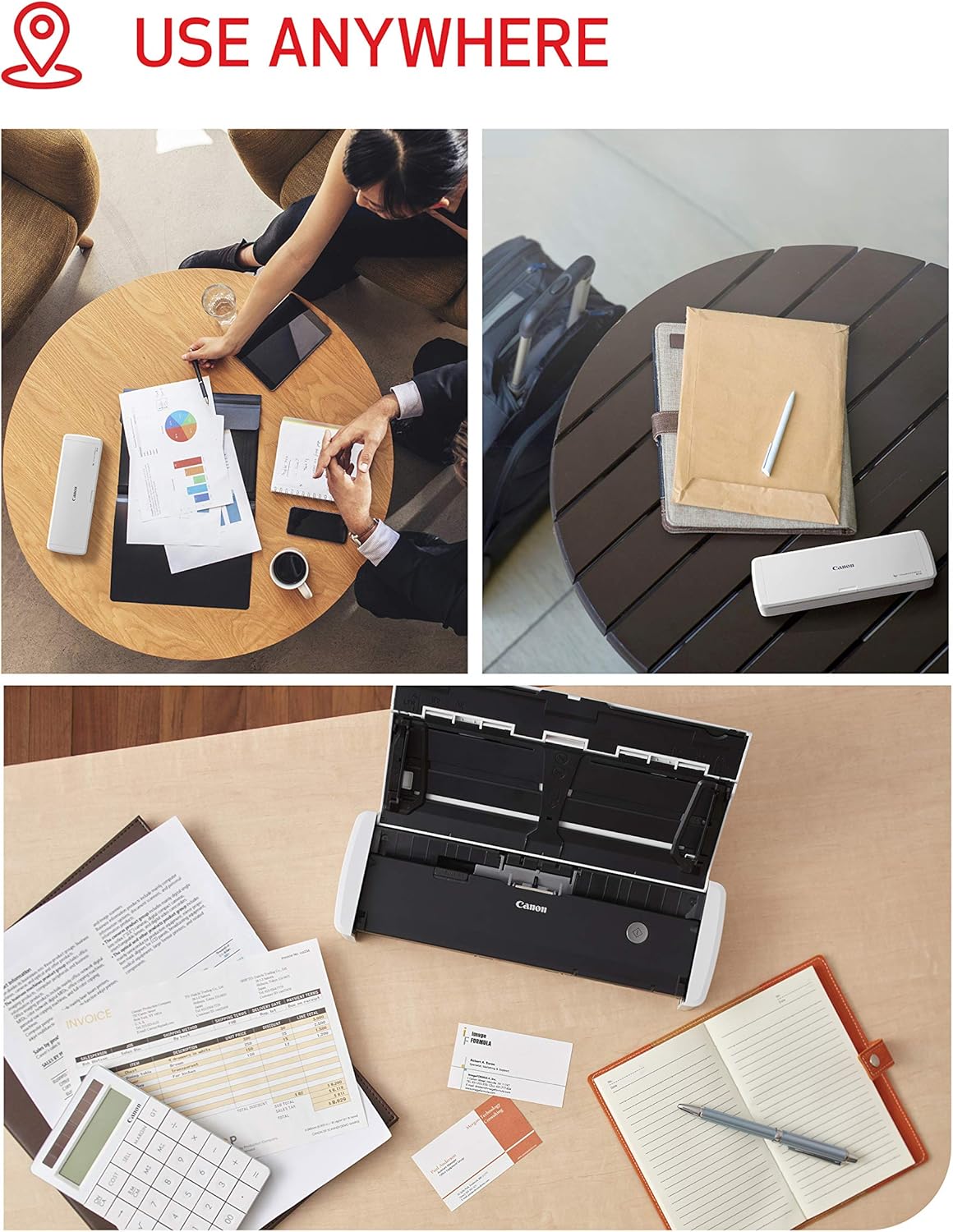 Canon imageFORMULA R10 Portable Document Scanner For PC and Mac, Easy Setup For Home or Office Use, Includes Scanning Software, (4861C001): Electronics
