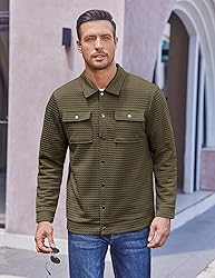 COOFANDY Men's Quilted Shirt Jackets Lightweight