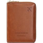LEEXTON Travel Passport Wallet RFID Blocking Passport Holder-Women and Men with Zippered Ladies Passport Cover
