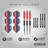 Red Dragon Peter Wright Snakebite 20g Steel Tip Darts Set with Flights & Shafts view 2