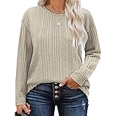 DOLNINE Plus-Size-Tops for Women Casual Crewneck Shirts Comfy Long Sleeve Tees Ribbed Knit Lightweight Sweatshirts XL-5XL