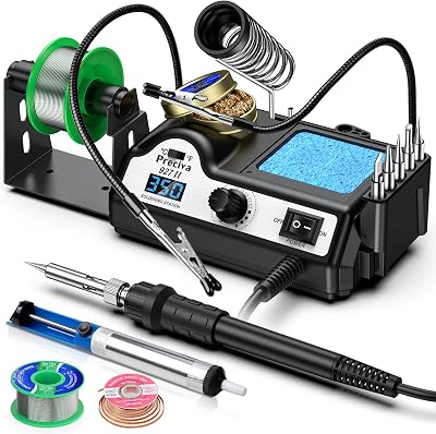 Preciva 927II Soldering Station Kit 60W 2 Helping Hands 5 Tips LCD