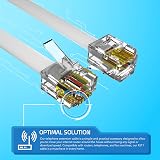 ASNQ High Speed RJ11 Cable 2m White OFC PVC for Landline Telephone Router Modem view 2