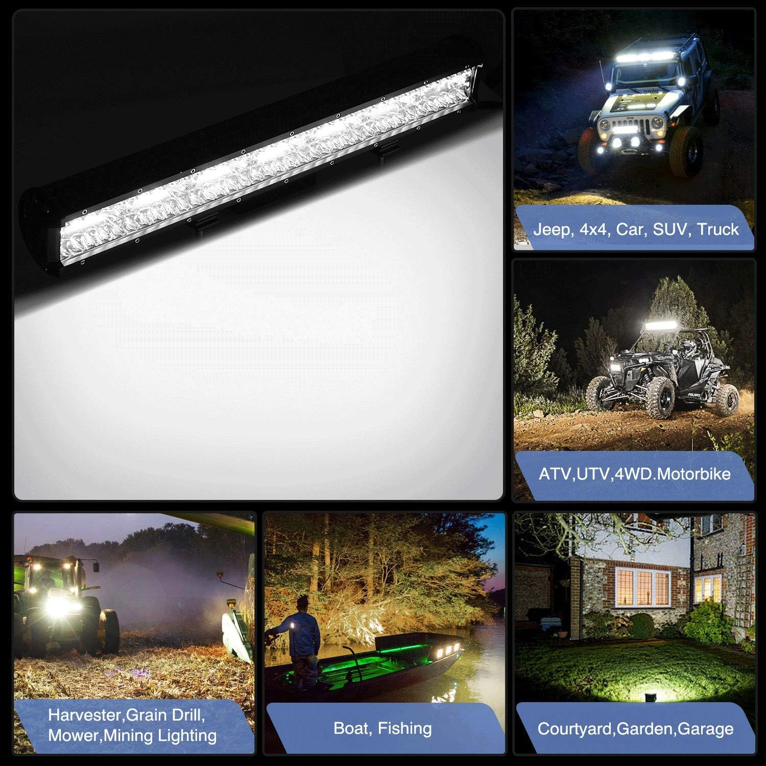 Nilight 18024C-A 420W 20Inch Triple Row Flood Spot Combo 42000LM Bar Driving Boat Led Off Road Lights for Trucks, 2 Years Warranty: Automotive