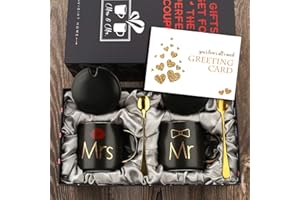 Mr and Mrs Couples Coffee Mugs Cups Gifts Set for Engagement Wedding Bridal Shower Bride and Groom to Be Newlyweds Anniversar