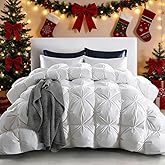 puredown® Goose Down Comforter Twin Size 800 Fill Power, 100% Cotton 93% Goose Down Winter Duvet Insert 700 TC, Heavyweight Cloud Fluffy Pinch Pleat Extra Warmth