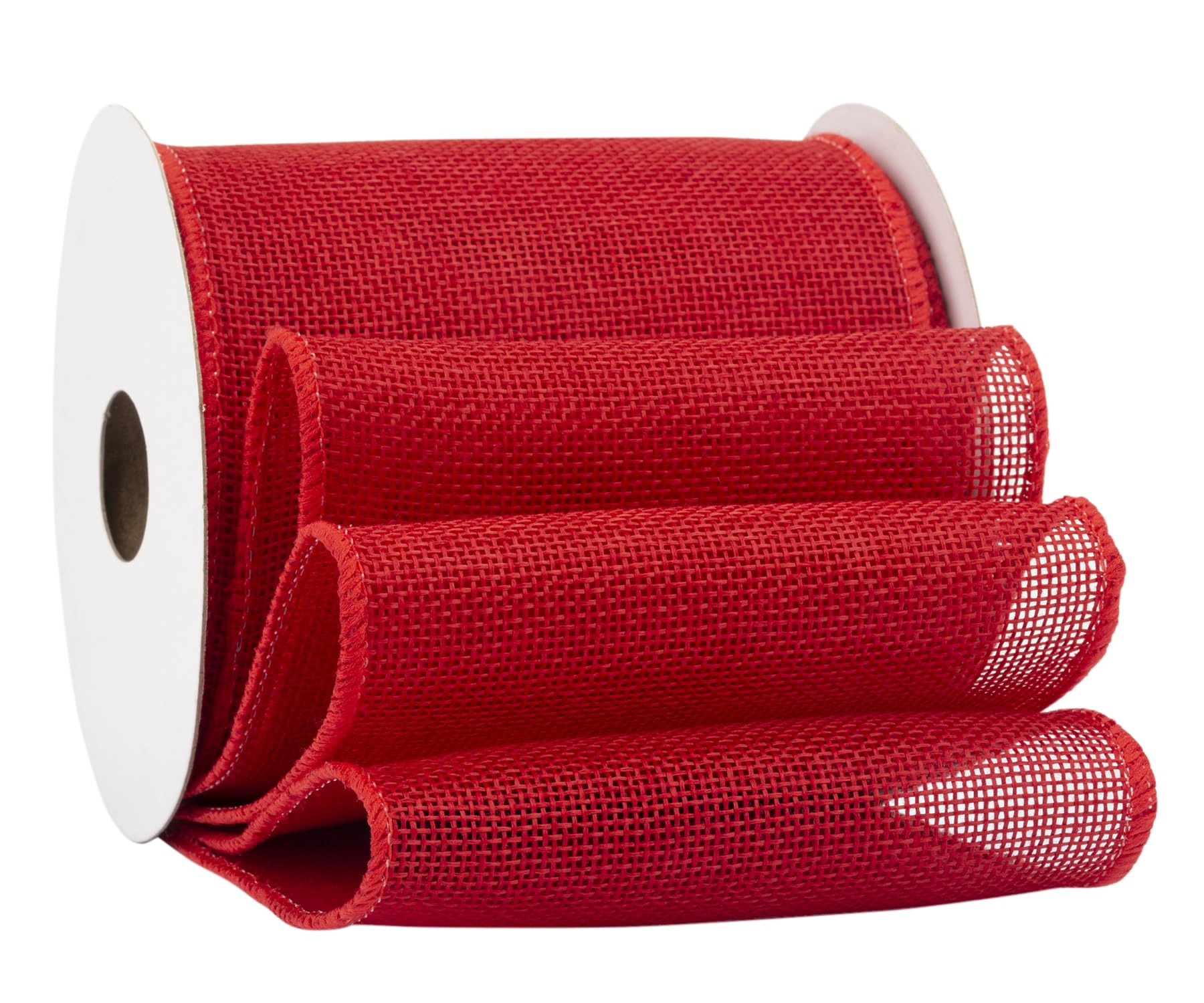 Fondersy 9-Meter Red Burlap Ribbon Wired Burlap Ribbon - 100mm Width for Gift Wrapping, Floral Arrangements, Wreath Making, and Christmas Decor