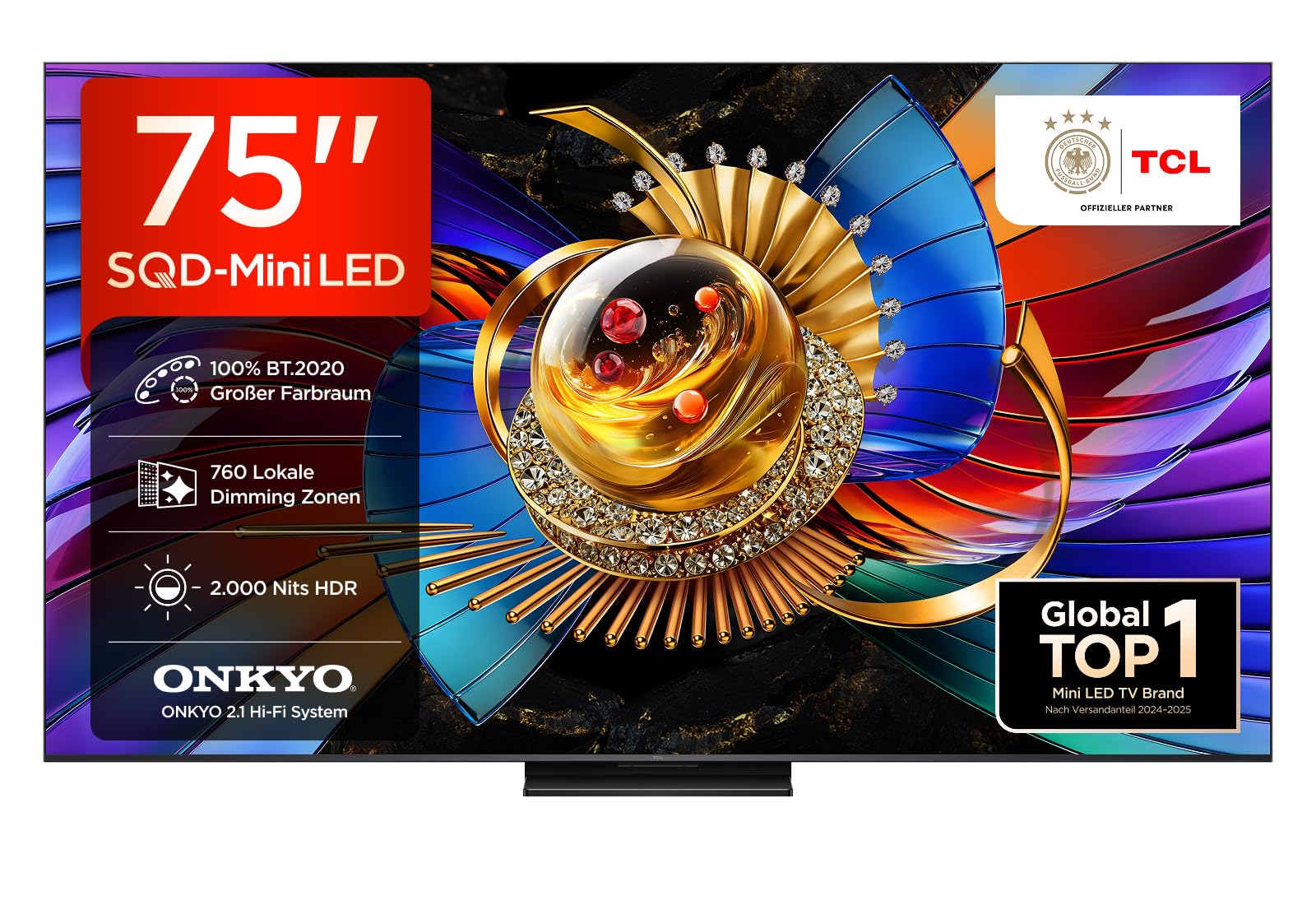 TCL 75Q7D Pro SQD-Mini LED 75 Zoll Fernseher, 4K Smart TV, Google TV