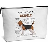 heiyihe Beagle Lover Gift Anatomy Of A Beagle Makeup Bag Dog Lover Gifts Birthday Christmas Graduation Gifts for Animal Lover Dog Lover Woman Girl Mom Daughter Travel Bag-A03