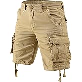 NBBEAR Men's Camo Cargo Shorts Cotton Casual Relaxed Fit Wild Outdoor Work Shorts for Men with Multi-Pockets