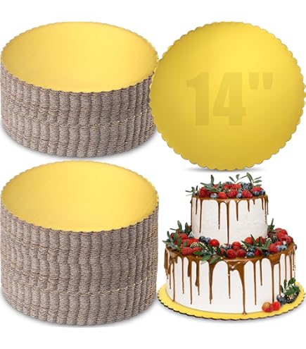 50 Pack 10 Inch Gold Cake Boards Circle Rounds Cake Boards Scallop Edge Cakeboard - View #7