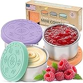 Everusely Condiment Cups - 3 Pack, 1.7 oz / 50 ml, Bright, Stainless Steel - Condiment Containers with Lids - Reusable Salad Dressing Container To Go - Sauce & Dip Cup for Lunchbox, Meal Prep