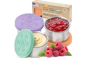 Everusely Condiment Cups - 3 Pack, 1.7 oz / 50 ml, Bright, Stainless Steel - Condiment Containers with Lids - Reusable Salad Dressing Container To Go - Sauce & Dip Cup for Lunchbox, Meal Prep