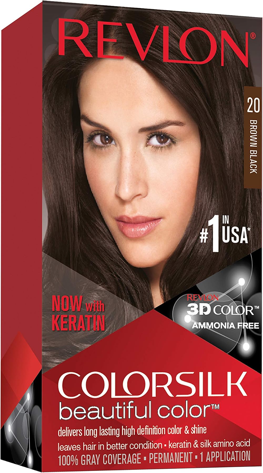 Revlon Colorsilk Beautiful Color Hair Dye Brown Black 1 Count