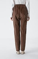 Minibee Women's Casual Corduroy Pants Comfy Pull on