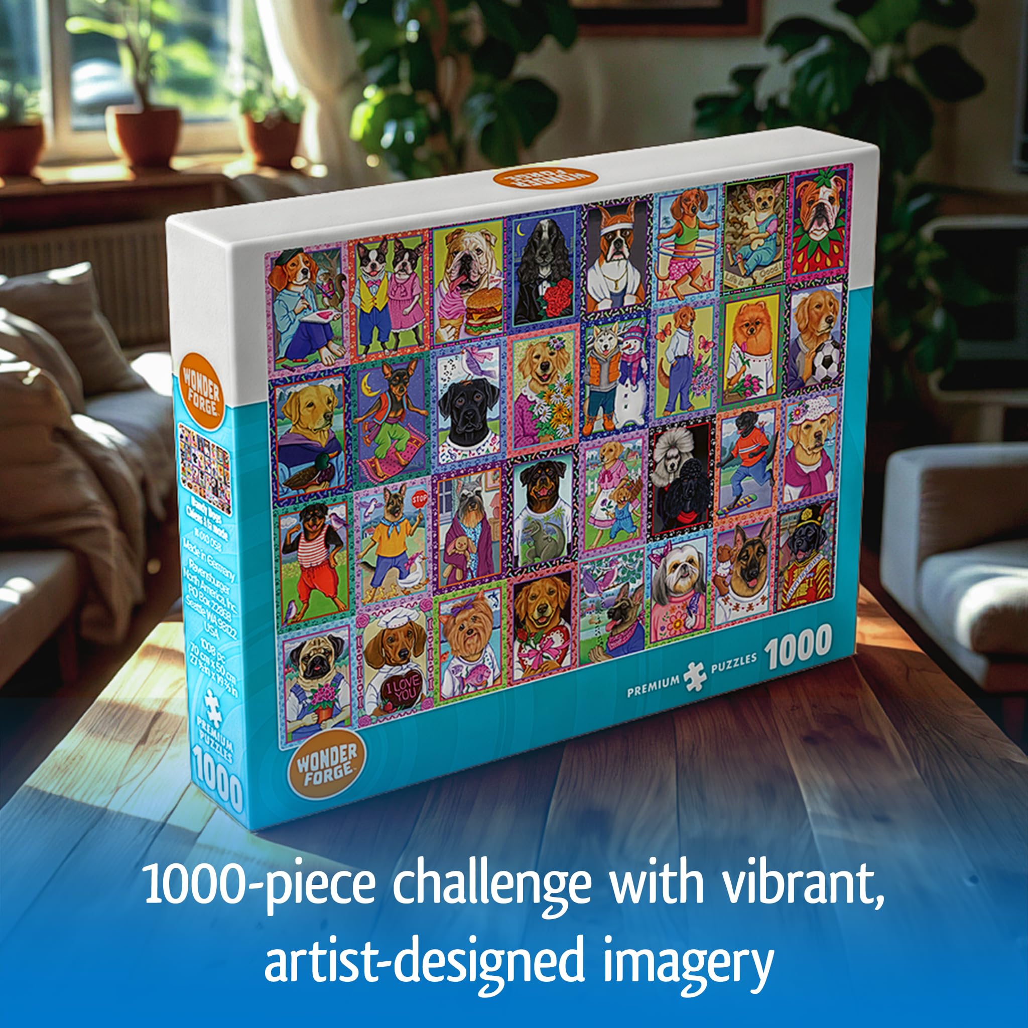 Wonder Forge Dandy Dogs 1000 Piece Jigsaw Puzzle for Adults | Unique, Perfectly-Fitting Pieces | Fun, Vibrant Imagery | Amazon Exclusive