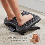 HUANUO Adjustable Under Desk Footrest Ergonomic Foot Rest 3 Height Tilt view 4
