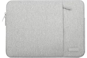 MOSISO Laptop Sleeve Bag Compatible with MacBook Air/Pro, 13-13.3 inch Notebook, Compatible with MacBook Pro 14 inch M3 M2 M1 Chip Pro Max 2024-2021, Polyester Vertical Case with Pocket, Gray