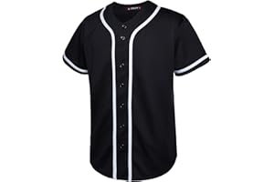 EALER BJ80 Series Mens Baseball Jersey Button Down Shirts Short Sleeve Hipster Hip Hop Sports Uniforms