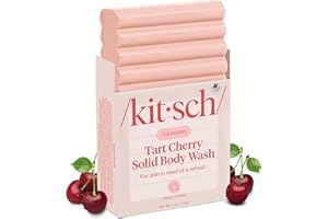 Kitsch Cleansing Tart Cherry Soap Bar with Refreshing Scent - Eco-Friendly Body Wash Women Love - Cherry Solid Bar Soap for Daily Use - Silicone, Sulfate and Paraben Free, Made in USA - 4oz