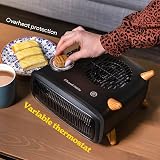 Russell Hobbs 1.8kW Electric Heater Retro Wood Effect Black RHRETHFH1001WDB view 7
