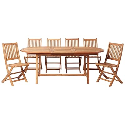 Buy Brampton Teak 7 Pc Patio Dining Set White Online In Indonesia B07d4crqh2