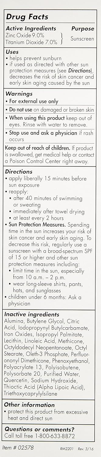EltaMD UV Physical Tinted Face Sunscreen, Chemical-Free Mineral Sunscreen for Sensitive and Post-Procedure Skin, Non-Greasy, Broad-Spectrum SPF 41, 3.0 oz: EltaMD: Premium Beauty