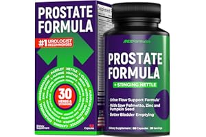 APEXFORMULAS Prostate Health Supplements for Men with Stinging Nettle - Urinary Tract Health & DHT Blocker for Hair Growth - Pumpkin Seed, Saw Palmetto, Pygeum, Lycopene - Mens Multivitamins with Zinc - 60 caps