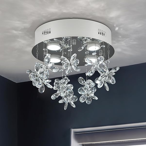 AOL FURIN 4-LIGHTS MODERN CHANDELIER K9 CRYSTAL LIGHTING...