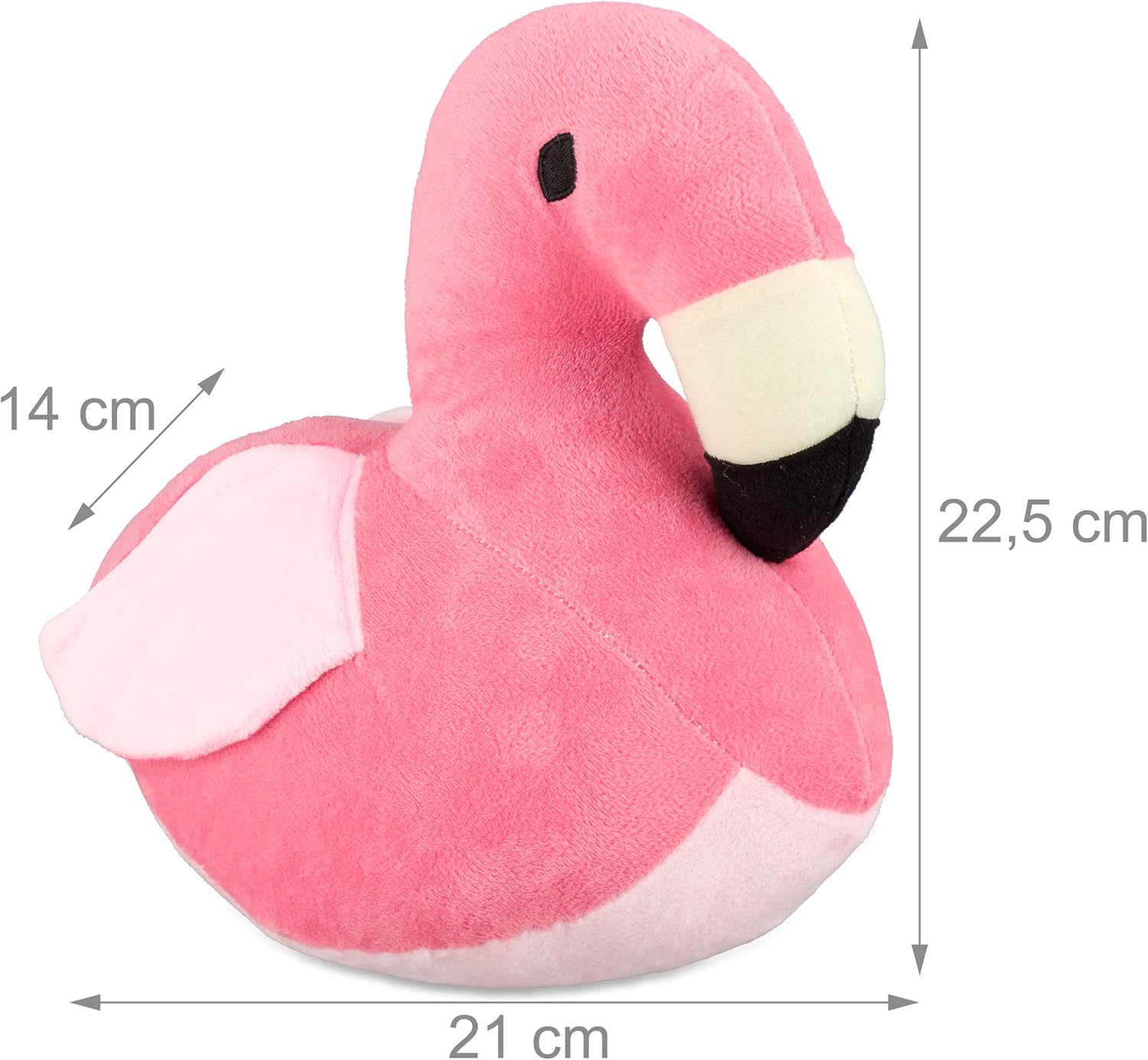 Relaxdays Flamingo Doorstopper, Decorative Floor Bumper, Standing, Filled Fabric Door Stop, Pink, 22.5 x 14 x 21 cm - Image 5