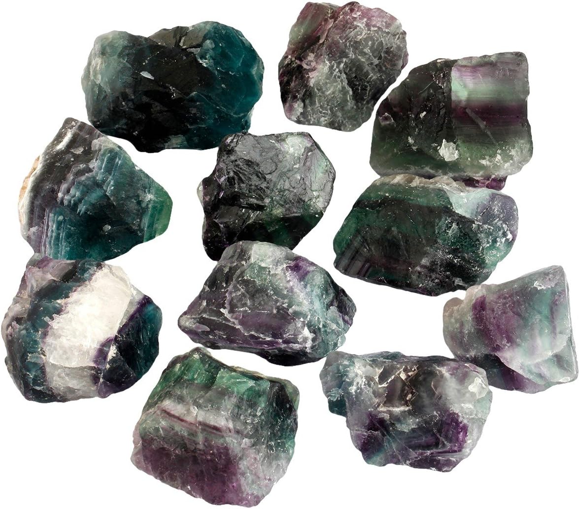 mookaitedecor Natural Fluorite Healing Crystal Rough Stone,Reiki Gemstone Specimen Figurine Home Decor(Approx 170-320g) - Image 5