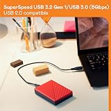WD 2TB My Passport Portable HDD USB 3.0 Red with Backup Software view 5