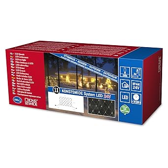 Konstsmide 4613-103 LED Hightech System Erweiterung / Lichternetz / für Außen (IP44) / 100 warm weiße Dioden / transparentes 