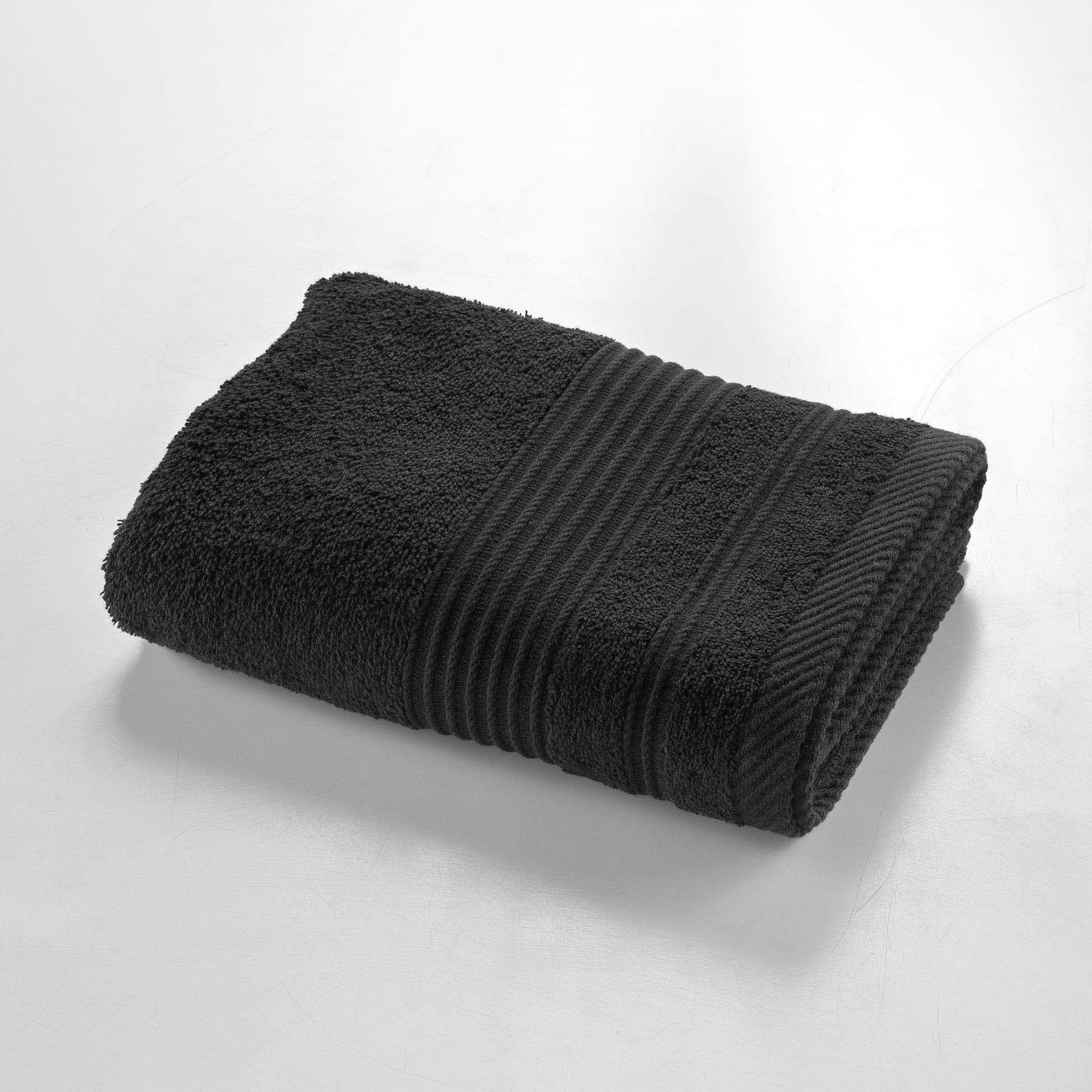 Douceur d'Intérieur, Tendresse Hand Towel 50 x 90 cm Black Sponge Plain