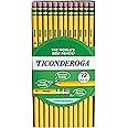 Ticonderoga Wood-Cased Pencils, Unsharpened, 2 HB Soft, Yellow, 72 Count