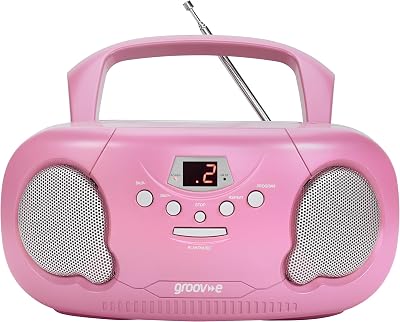 groov e Original Boombox Portable CD Player with Bluetooth Pink