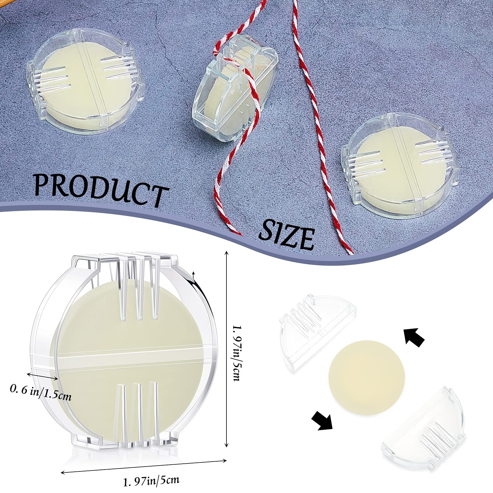 Maitys 4 Pcs Thread Wax Thread Conditioner Beeswax for Hand Sewing Embroidery Beeswax Floss Conditioner for Quilting Sewing Strengthening Line Embroidery Wax (Colorless,Clear Case)