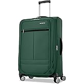 Samsonite Soft-Sided 25-Inch Lightweight Medium Checked Expandable Element Suitcase: Durable, 360&deg; Spinner Wheels, Adjustable Telescopic Handle, 2 Front &amp; 1 Side Pocket- Bistro Green