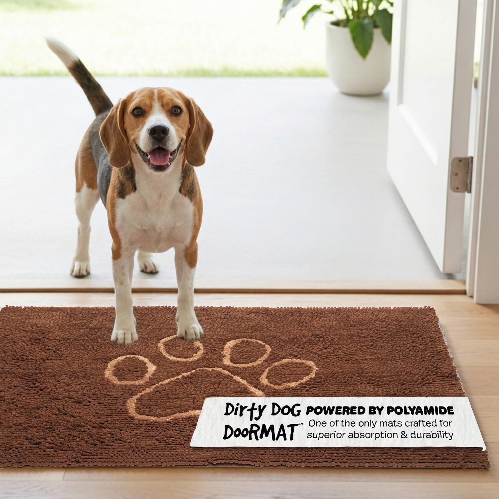 Dog Gone Smart Dirty Dog Microfiber Doormat, Super Absorbent Machine Washable with Non-Slip Backing, Medium, Mocha Brown — image 1