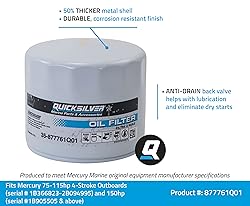 Quicksilver 877761Q01 Oil Filter for Select Mercury